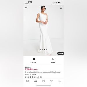 ASOS asymmetrical wedding dress